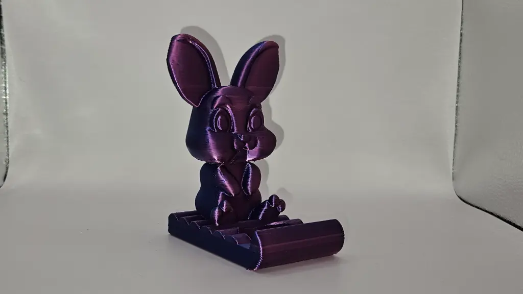 Support de téléphone lapin-mauve-bleu