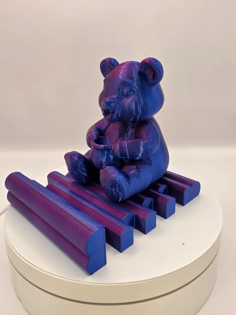 Support de téléphone Ours rose rouge bleu