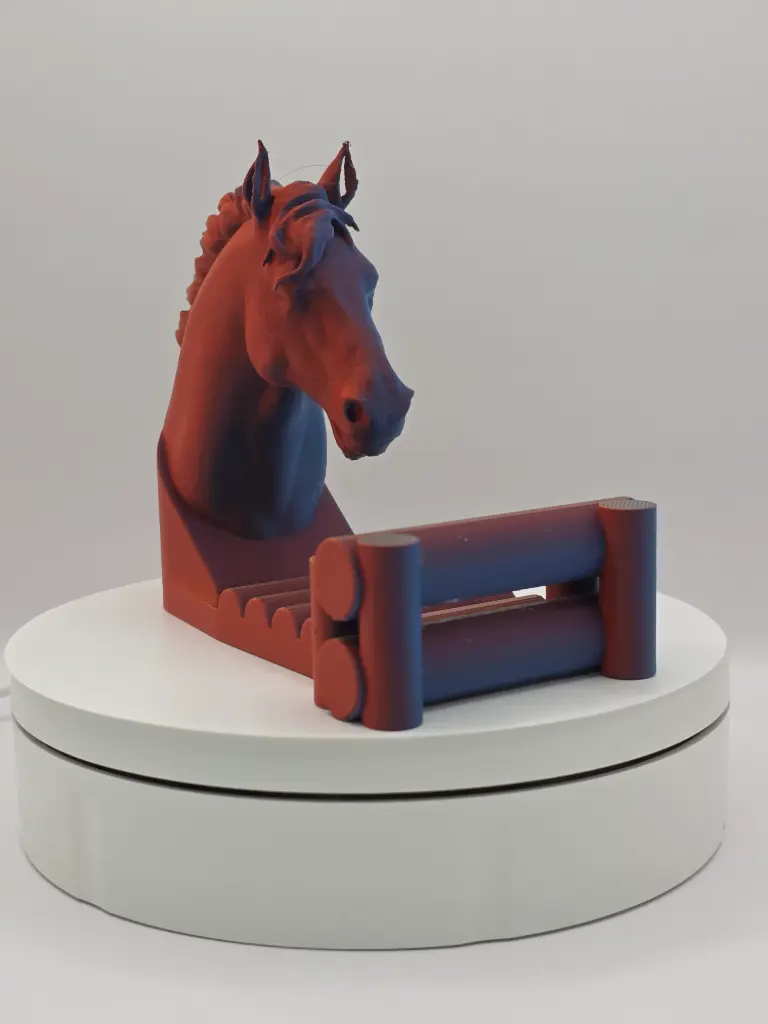 Support de téléphone Cheval orange bleu vert