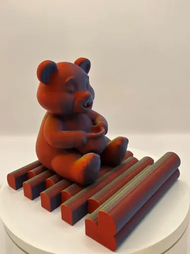 Support de téléphone Ours orange bleu vert