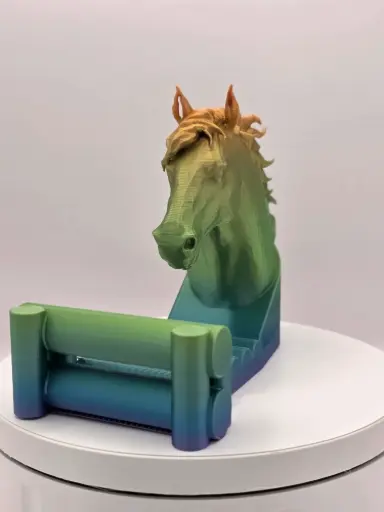 Support de téléphone Cheval arc en ciel vert