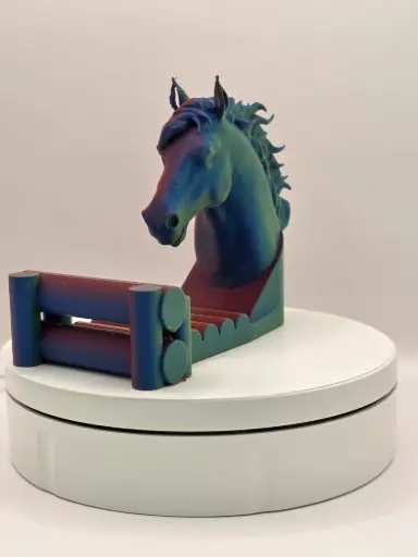 Support de téléphone Cheval orange bleu vert