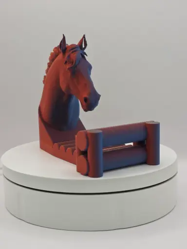 Support de téléphone Cheval orange bleu vert
